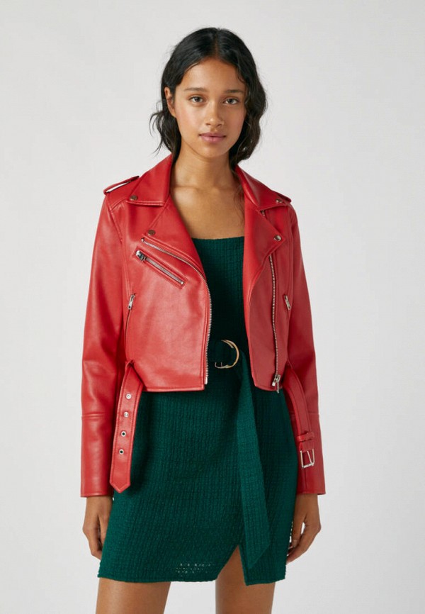 

Куртка кожаная Pull&Bear, Красный