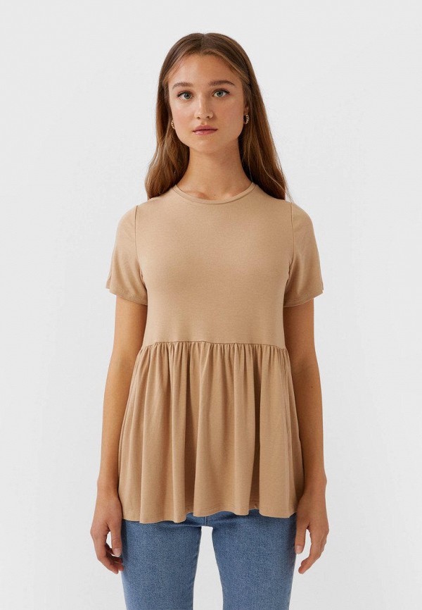 

Футболка Stradivarius, Бежевый