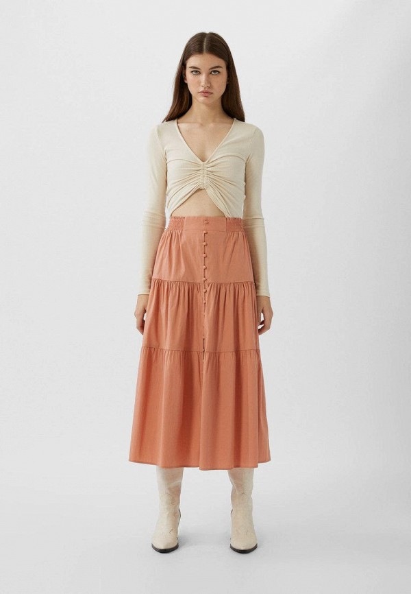 

Юбка Stradivarius, Коралловый