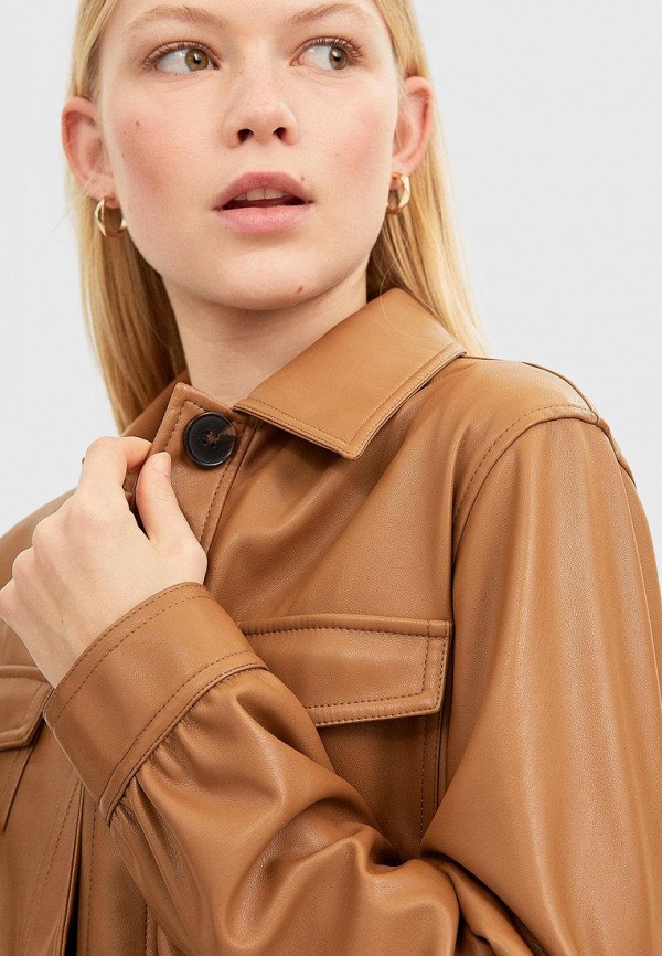

Куртка кожаная Stradivarius, Коричневый