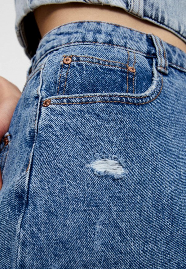 Юбка джинсовая Pull&Bear цвет синий  Фото 6