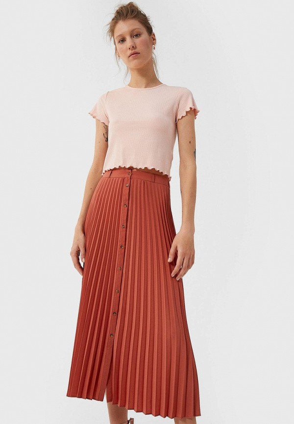 

Юбка Stradivarius, Коралловый