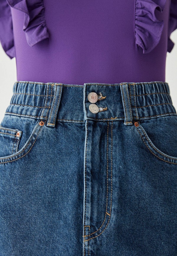 Юбка джинсовая Pull&Bear цвет синий  Фото 3
