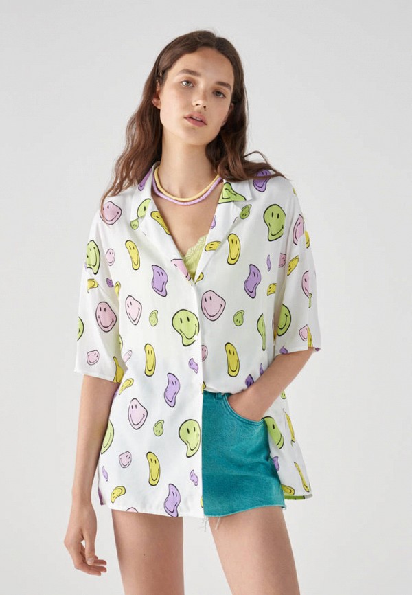 

Блуза Pull&Bear, Белый, SMILEY, Join Life