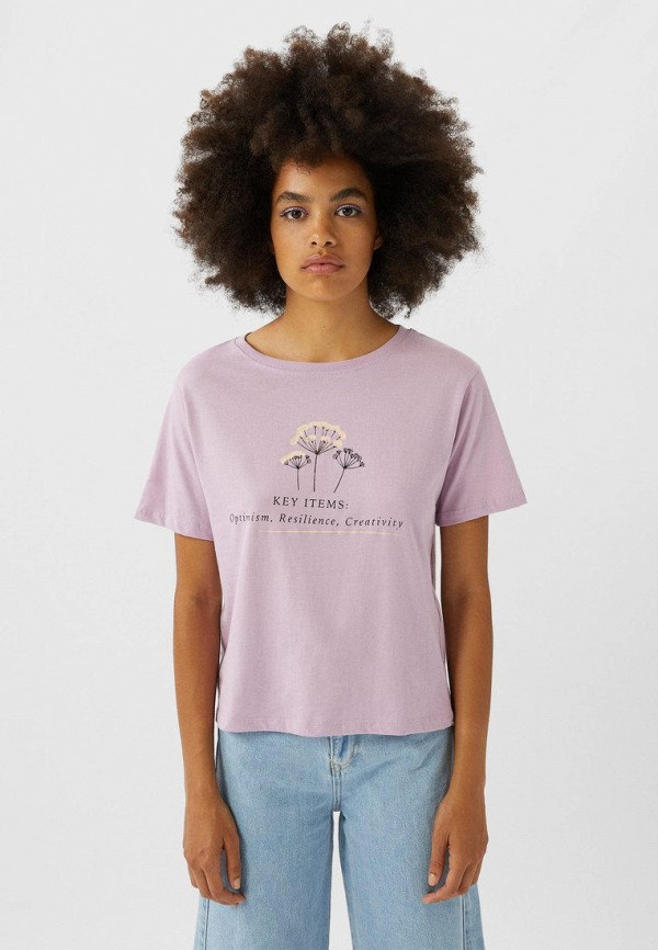 

Футболка Stradivarius, Фиолетовый