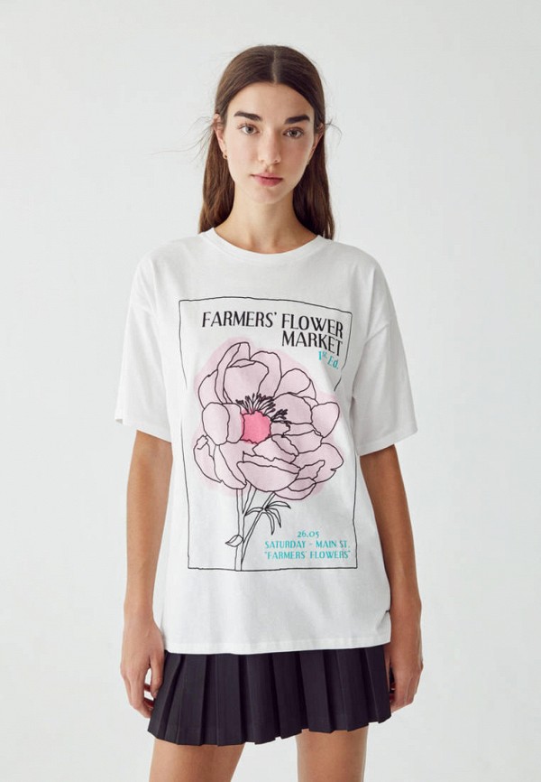 

Футболка Pull&Bear, Белый, Join Life