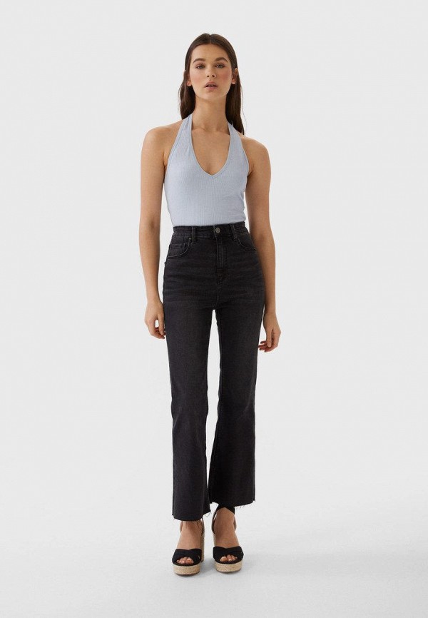 

Джинсы Stradivarius, Черный, CROP FLARE
