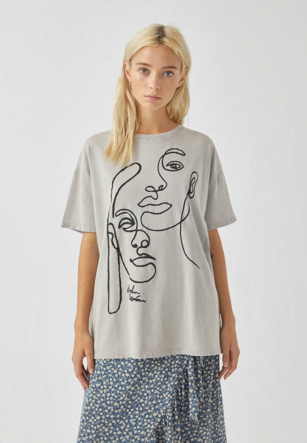

Футболка Pull&Bear, Серый, Join Life