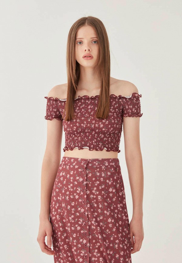 

Топ Pull&Bear, Бордовый