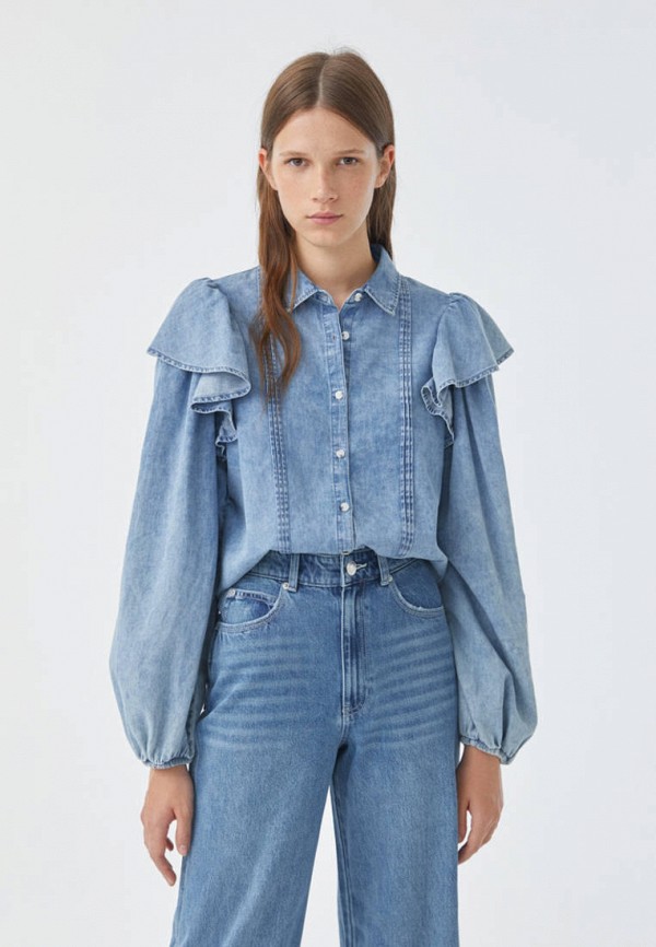 

Рубашка джинсовая Pull&Bear, Синий