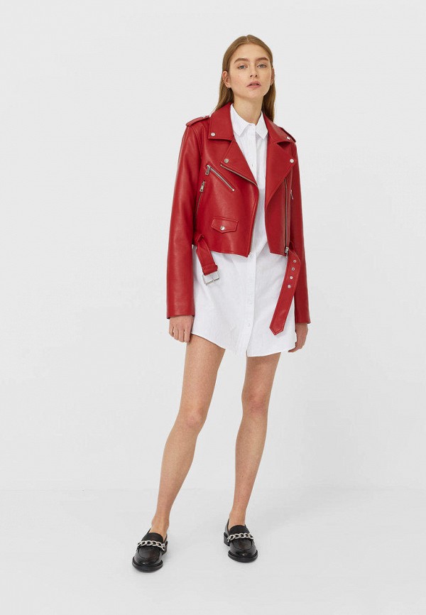 

Куртка кожаная Stradivarius, Красный