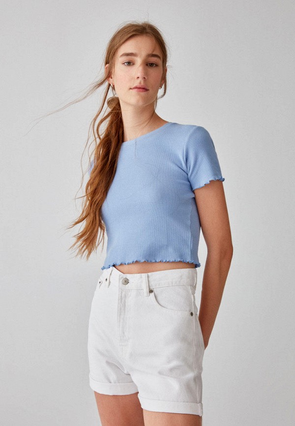 

Футболка Pull&Bear, Голубой, Join Life