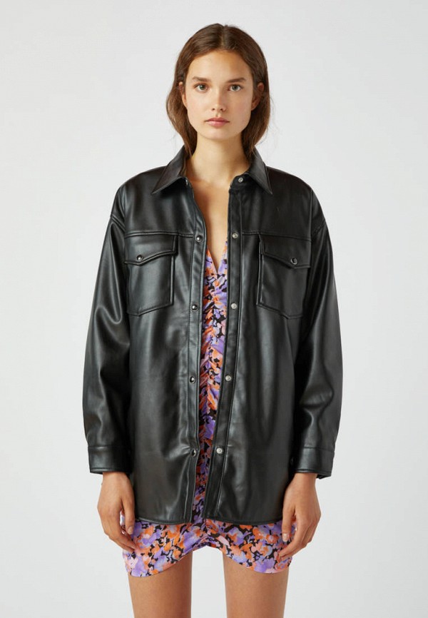 

Куртка кожаная Pull&Bear, Черный