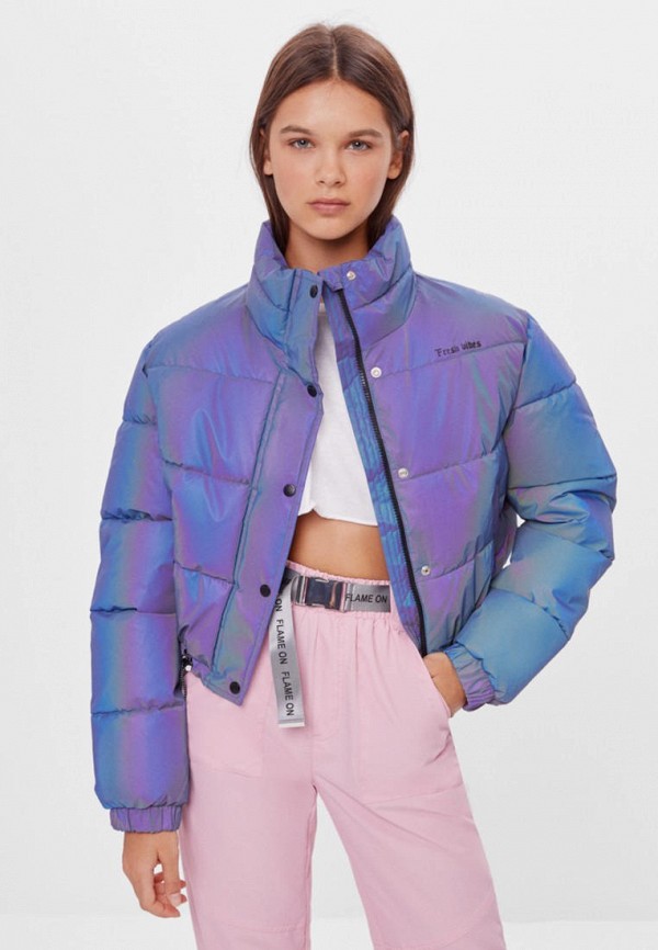 Купить Куртка утепленная Bershka цвет фиолетовый за 2999р. с доставкой