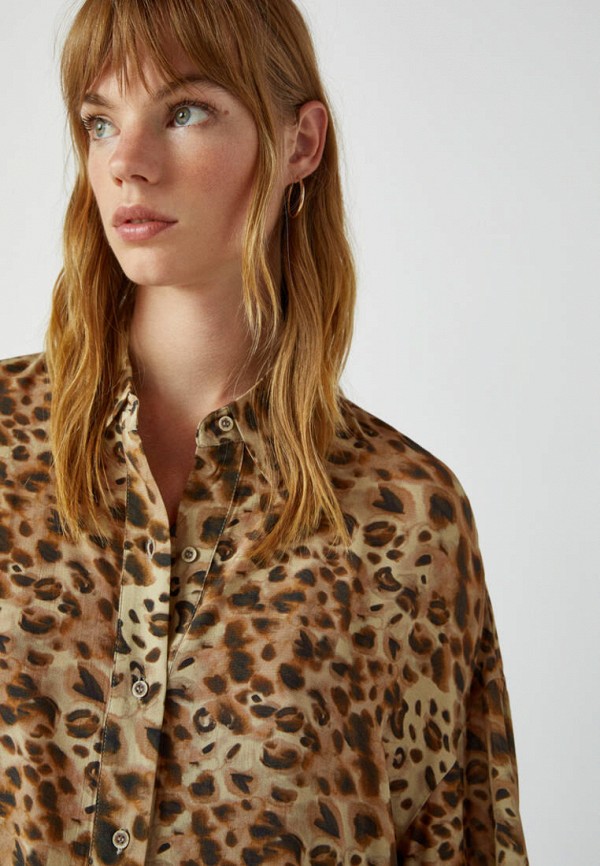 Блуза Pull&Bear цвет коричневый  Фото 4