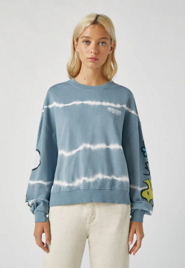 

Свитшот Pull&Bear, Голубой, SNOOPY, Join Life