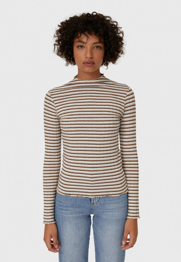 

Лонгслив Stradivarius, Бежевый