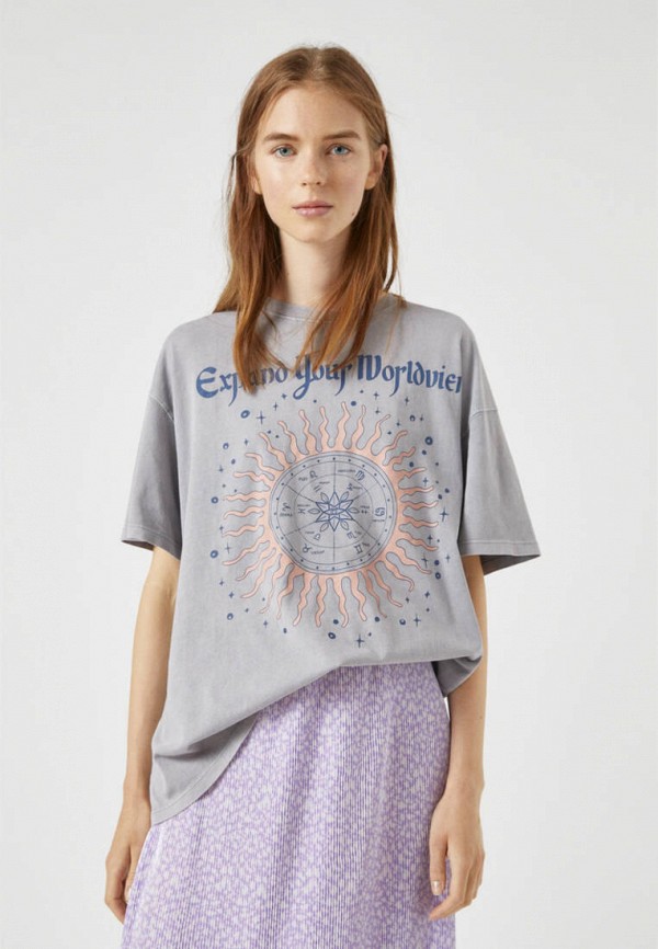

Футболка Pull&Bear, Серый, Join Life
