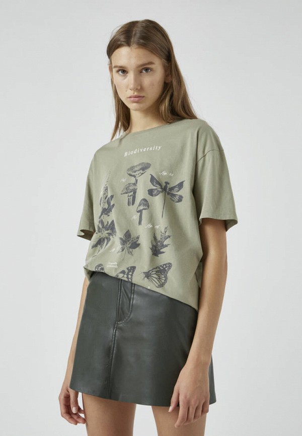 

Футболка Pull&Bear, Хаки, Join Life
