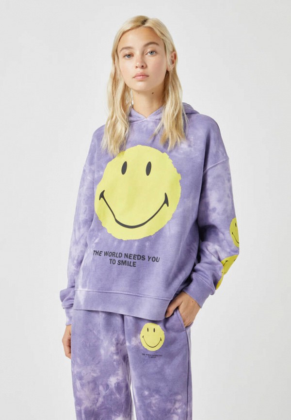 

Свитшот Pull&Bear, Фиолетовый, SMILEY