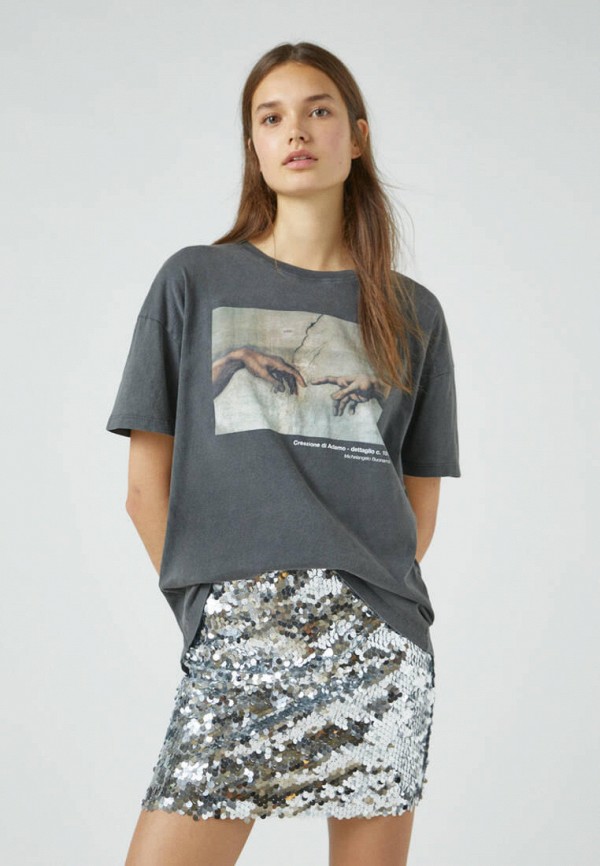 

Футболка Pull&Bear, Серый, SCALA FIRENZE, Join Life