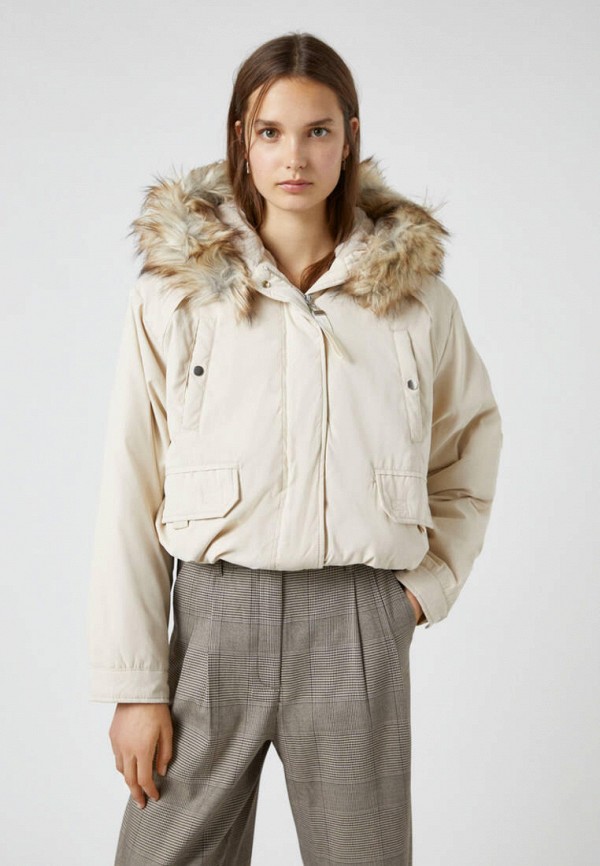 

Куртка утепленная Pull&Bear, Бежевый