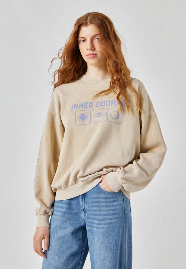 

Свитшот Pull&Bear, Бежевый, Join Life