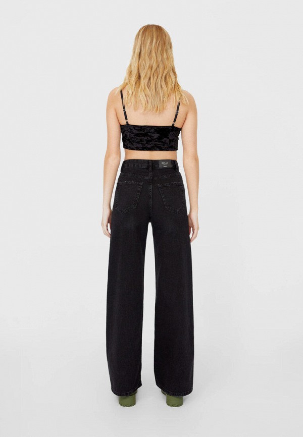 

Джинсы Stradivarius, Черный, SUPER WIDE LEG
