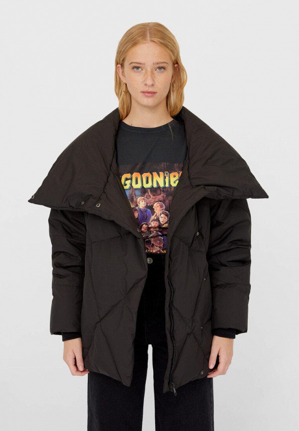 

Пуховик Stradivarius, Черный