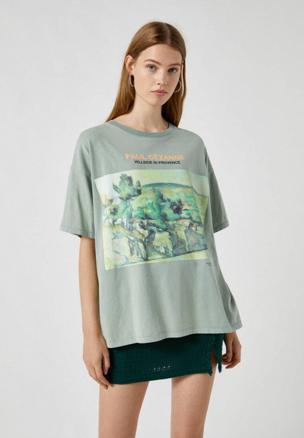 

Футболка Pull&Bear, Зеленый, NATIONAL GALLERY, Join Life
