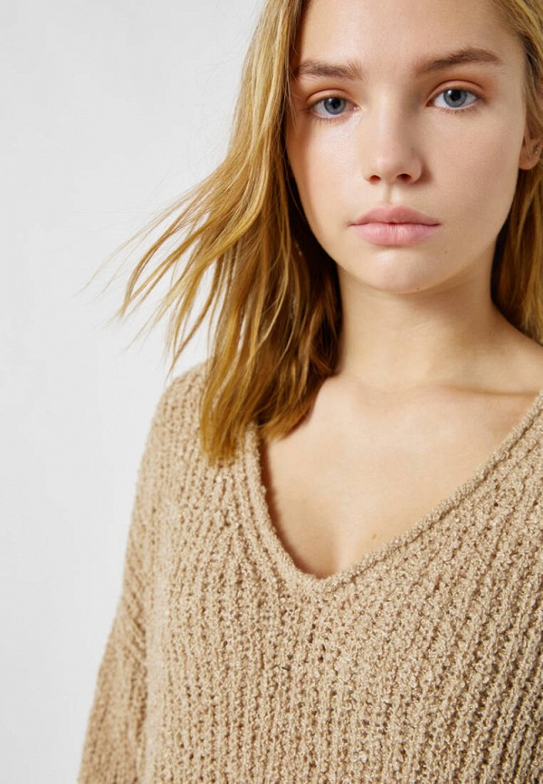 Пуловер Pull&Bear цвет коричневый  Фото 4
