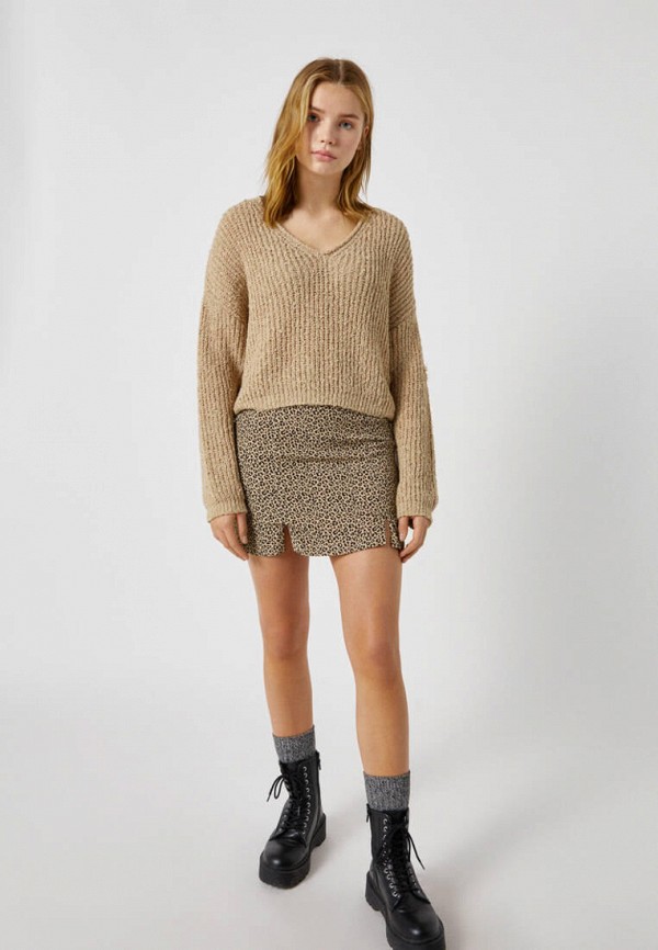 Пуловер Pull&Bear цвет коричневый  Фото 2