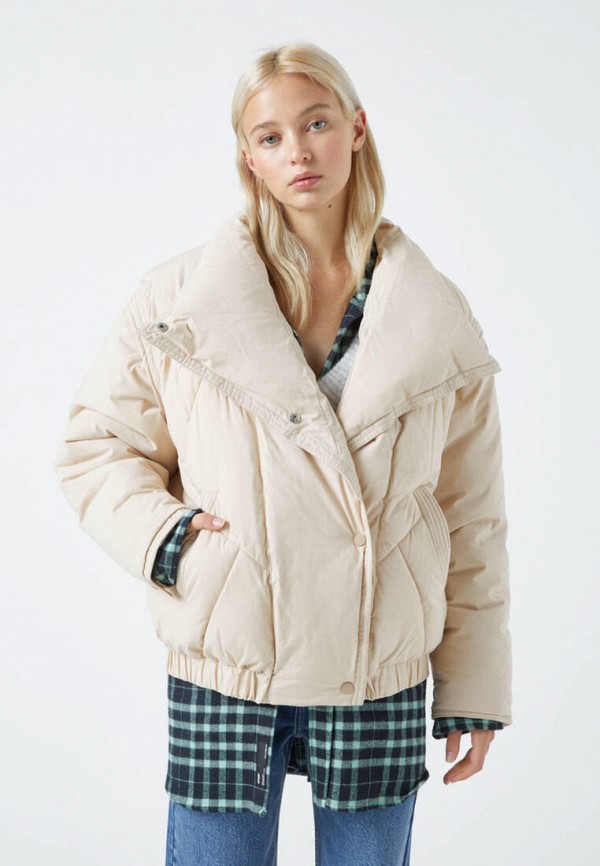 

Куртка утепленная Pull&Bear, Бежевый