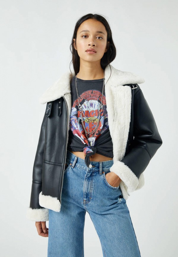 

Куртка кожаная Pull&Bear, Черный