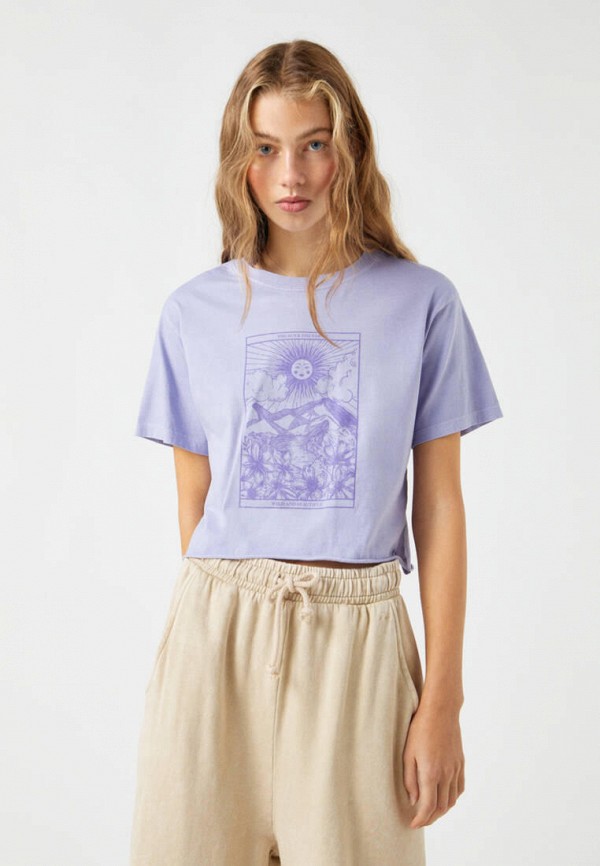 

Футболка Pull&Bear, Фиолетовый, Join Life