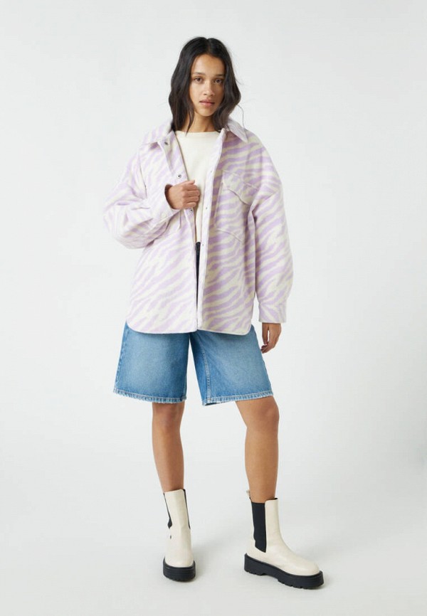 Куртка Pull&Bear цвет фиолетовый  Фото 2
