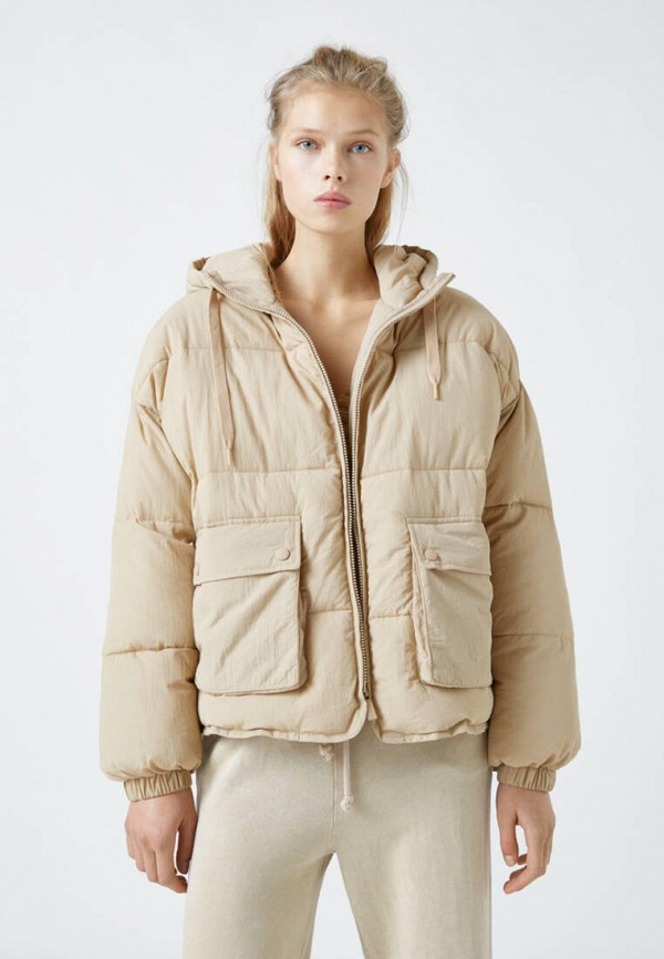 

Куртка утепленная Pull&Bear, Бежевый