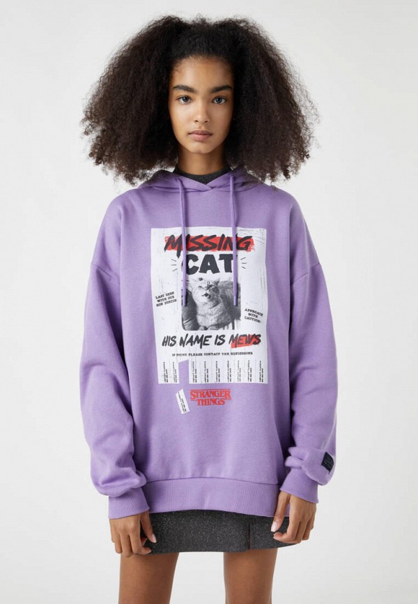 Худи Pull&Bear цвет фиолетовый 