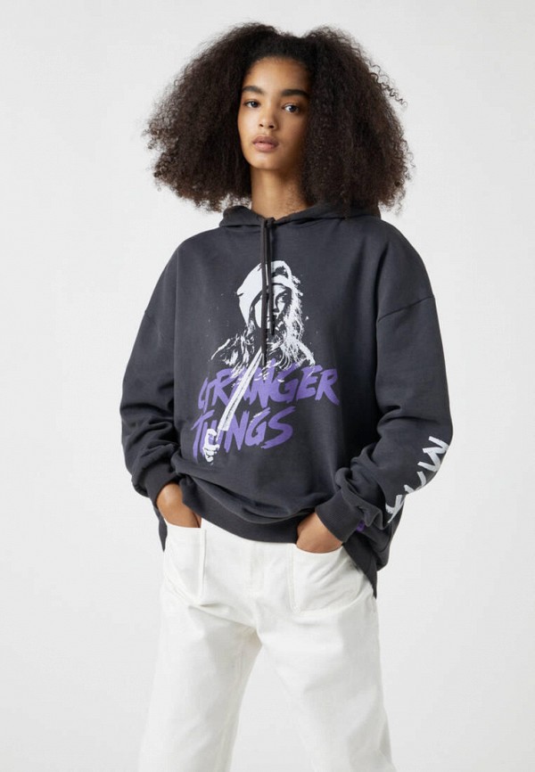 

Худи Pull&Bear, Серый, STRANGER THINGS 3, Join Life