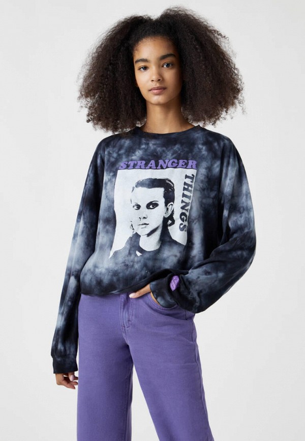 

Лонгслив Pull&Bear, Серый, STRANGER THINGS, Join Life