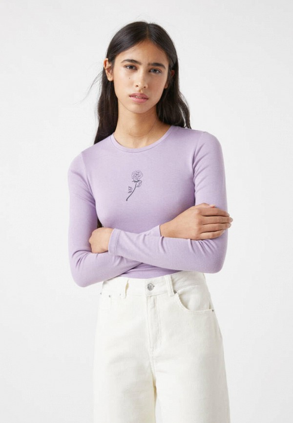 

Лонгслив Pull&Bear, Фиолетовый, Join Life