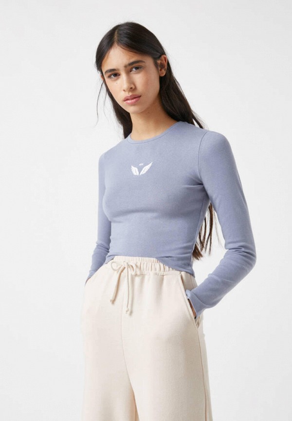 

Лонгслив Pull&Bear, Фиолетовый, Join Life