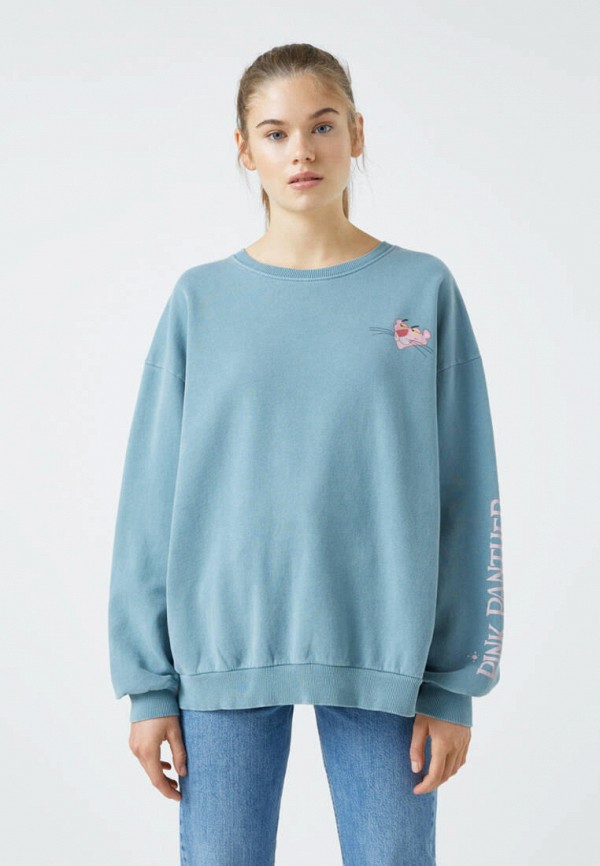 

Свитшот Pull&Bear, Бирюзовый, THE PINK PANTHER, Join Life