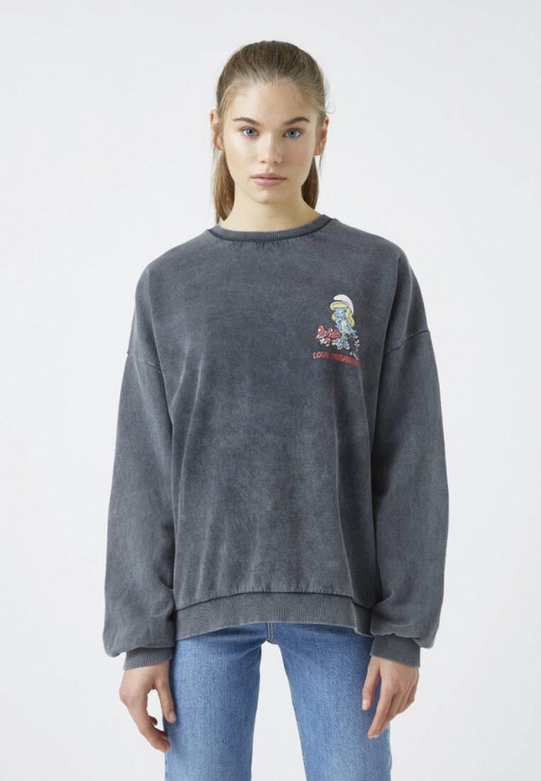 

Свитшот Pull&Bear, Серый, PITUFOS, Join Life
