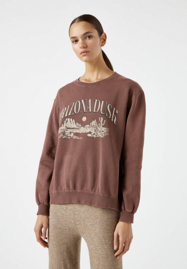 

Свитшот Pull&Bear, Коричневый, Join life