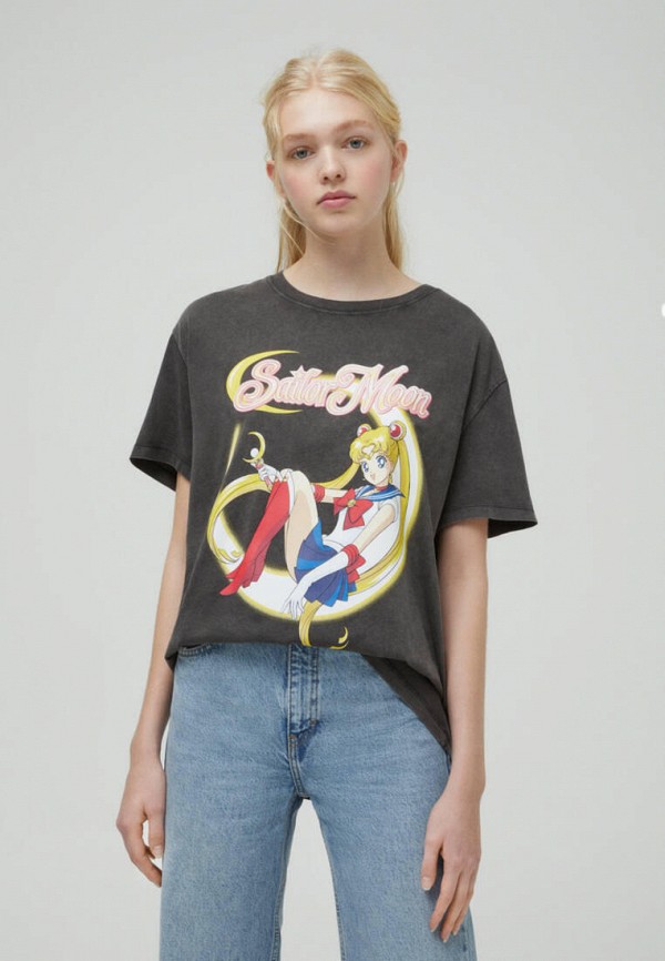 

Футболка Pull&Bear, Серый, SAILOR MOON, Join Life