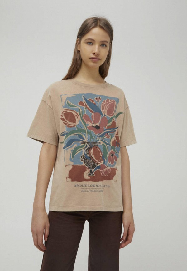 

Футболка Pull&Bear, Бежевый, Join Life