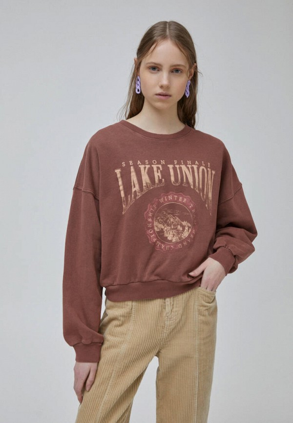 

Свитшот Pull&Bear, Коричневый, Join Life