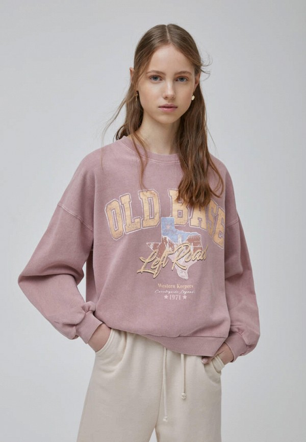 

Свитшот Pull&Bear, Розовый, Join Life