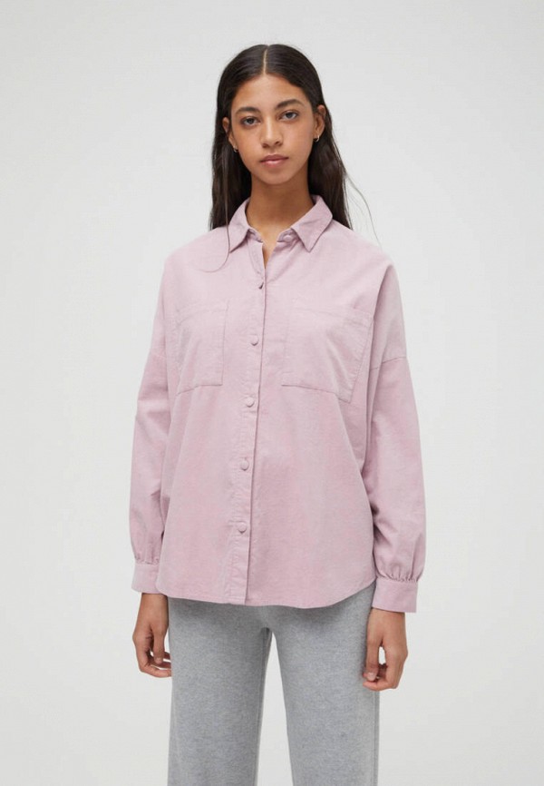 Рубашка Pull&Bear цвет розовый 